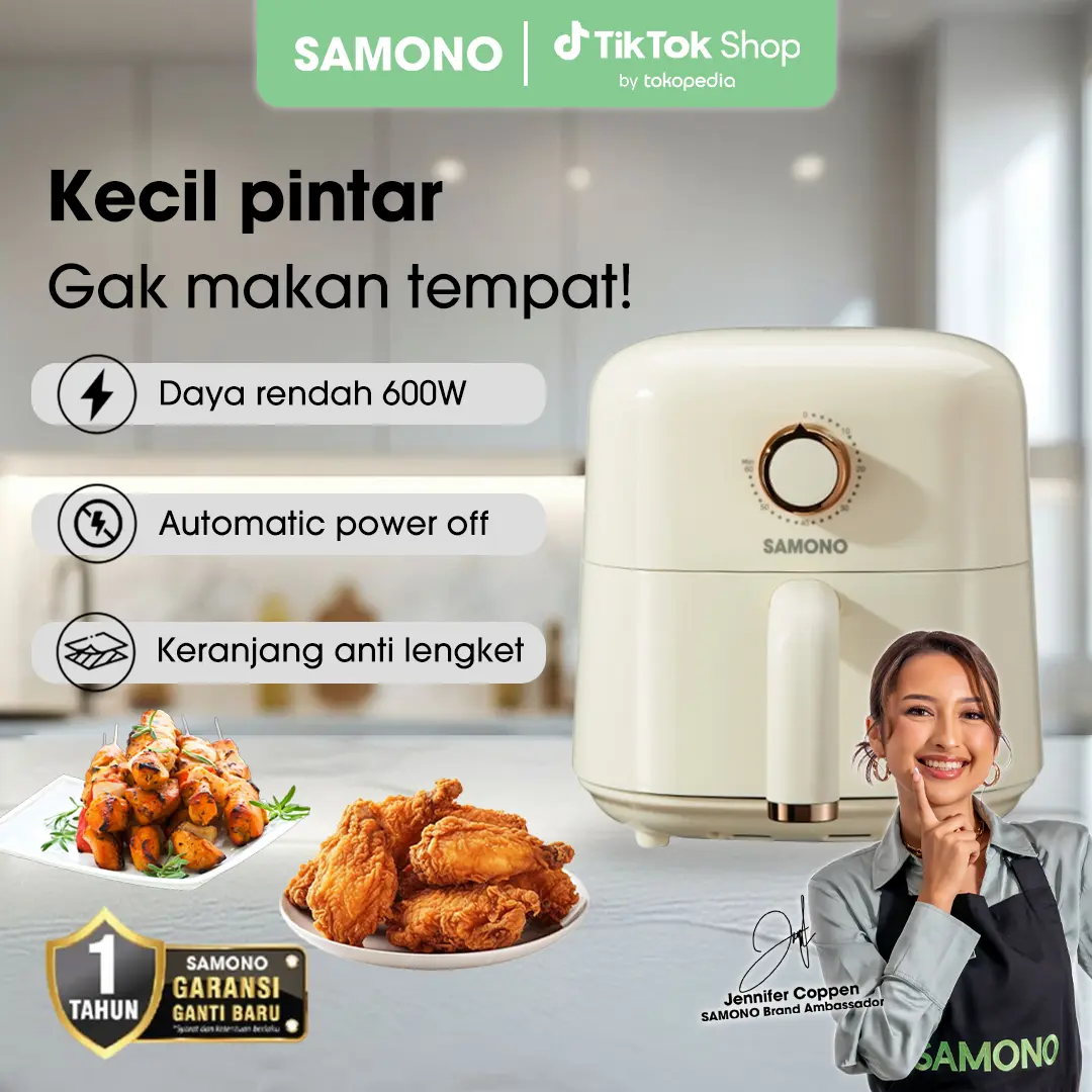 (FLASH 9.9) SAMONO Air Fryer 3.2 Liter 600 Watt Penggorengan Tanpa Minyak (SW-AFW32) Mesin Machine Wadah