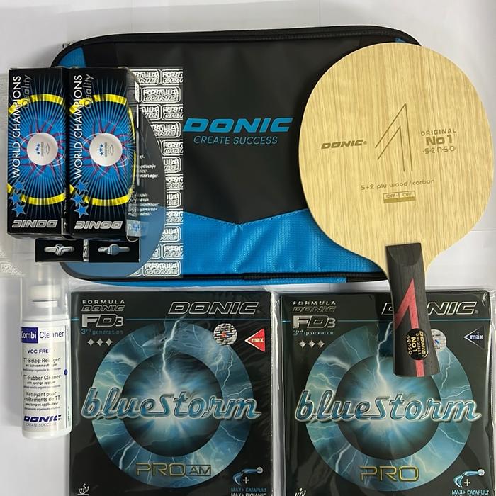Gambar Donic Bat Pingpong Original No. 1 Senso + Karet Bluestorm Pro Set Terbaru untuk Pemain Serang dengan Speed dan Spin Maksimal - Ball, Bola, Outdoor dari Asta Sport Donic Store Kota Administrasi Jakarta Barat Tokopedia