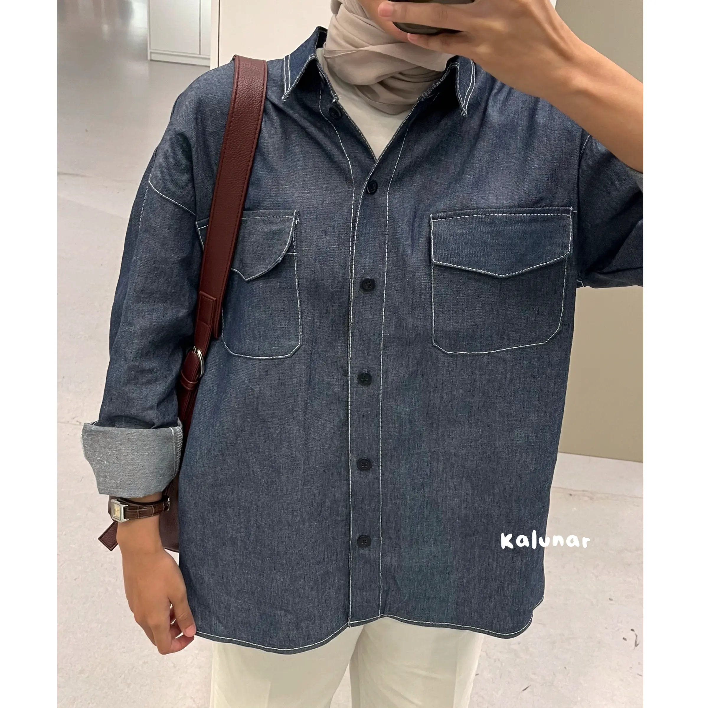 [NEW LAUNCH] KALUNAR - Louis Shirt | Kemeja Katun Denim Unisex | Atasan Jeans Oversize