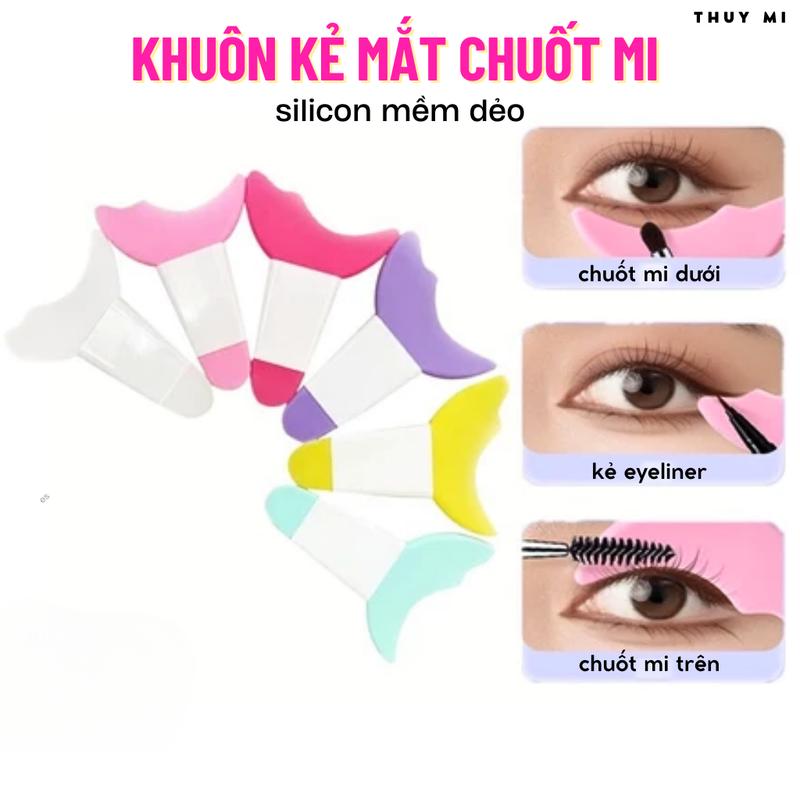 Khuôn Kẻ Mắt Eyeliner Chuốt Mascara Bằng Silicone Đa Năng