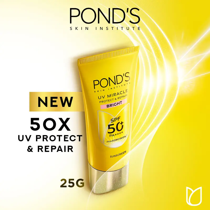[BUY 1 GET 4] Pond's UV Miracle Bright SPF50 25G FREE Serum Uclar + Sun Sachet x2 1
