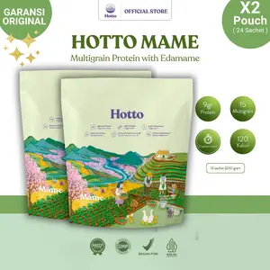 Hotto Mame 2 Pouch (24 Sachet) Multigrain Tinggi Protein dengan Edamame Superfood Bantu Program Diet