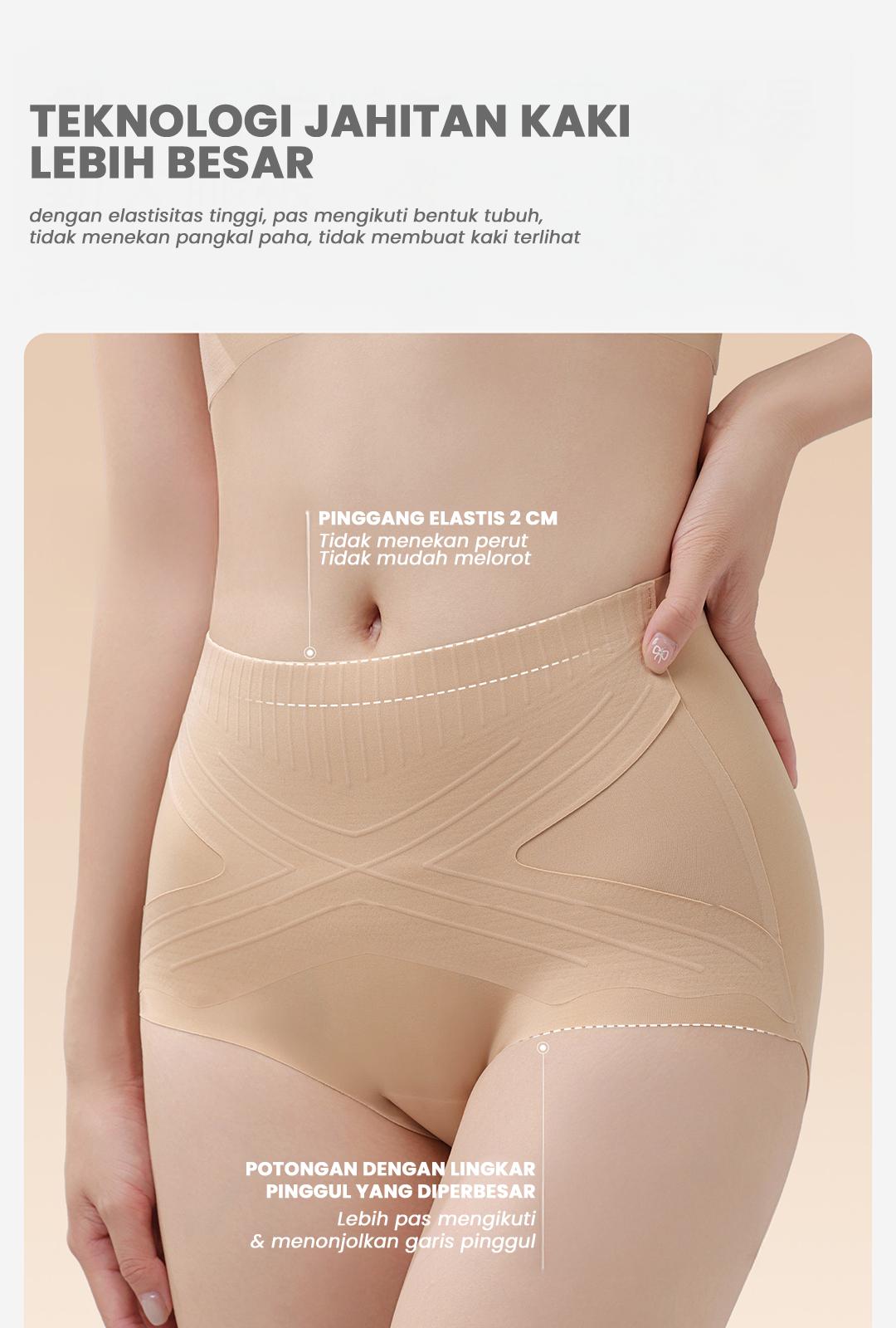 MISSWISS (3 Pcs) - Celana Dalam Seamless Wanita Pinggang Tinggi | Membentuk | Mengontrol Perut | Mengangkat Pinggul | Size M–2XL | #8562 MISSWISS (3 Pcs) - Celana Dalam Seamless Wanita Pinggang Tinggi | Membentuk | Mengontrol Perut | Mengangkat Pinggul | Size M–2XL | #8562