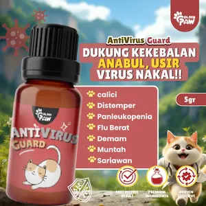 ANTI-VIRUS GUARD 5gr by Golden Paw Obat Virus Calici Distemper Panleu Flu Berat Demam Lemas Panleukopenia Kucing Ampuh Terbaik