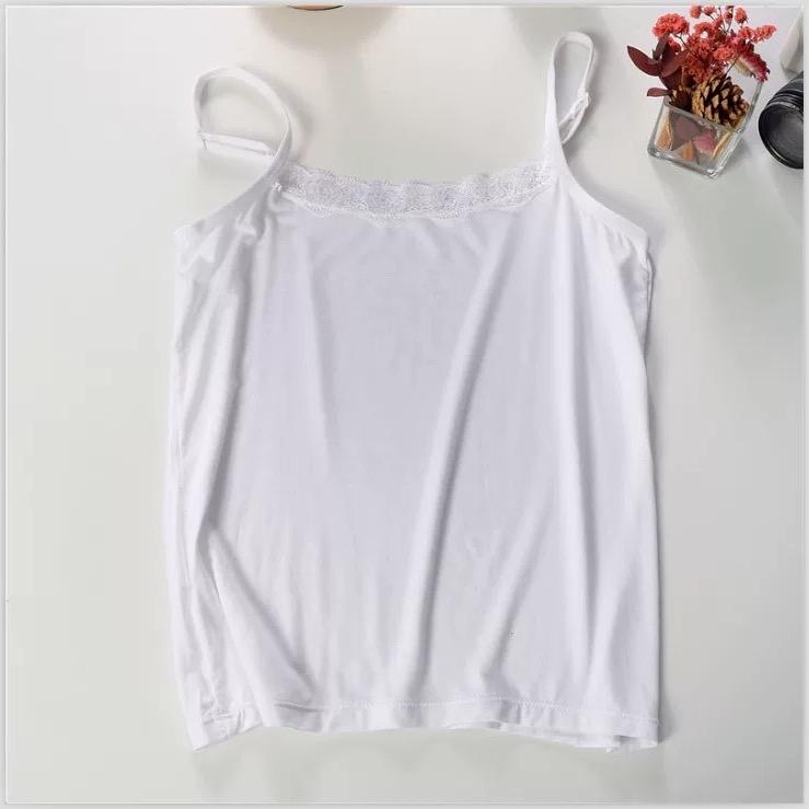 Summer modal elastic lace girls wear small camisole inside and outside wear 4