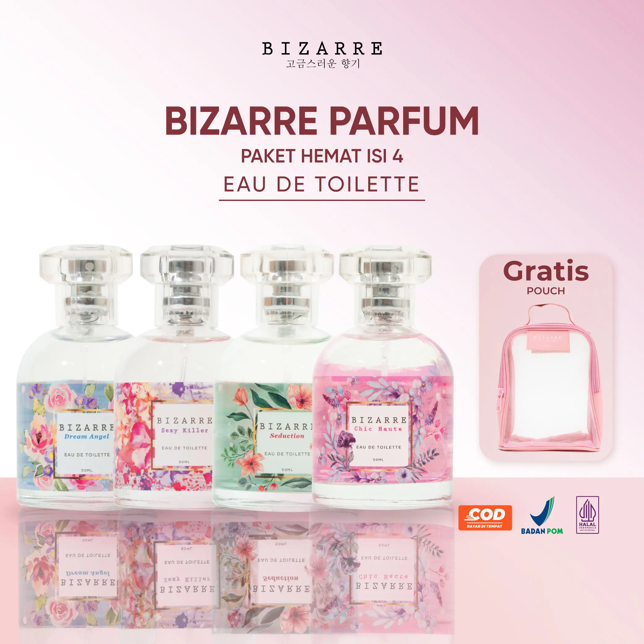 (GRATIS TAS POUCH) BIZARRE Parfum Wanita EDT - 4 PCS OG VARIANT