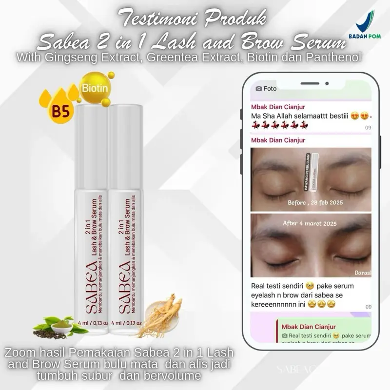 Sabea 2 in 1 Lash and Brow Serum Penumbuh bulu mata dan alis 8