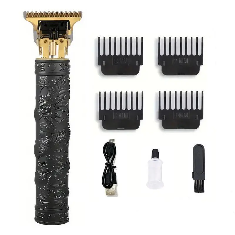 Professional Men Hair Clipper Kit, 1 Set Including 1 Count Electric Hair Trimmer & 4 Limited Comb & 1 Charging Cable & 1 Cleaning Brush & 1 Lubrication Oil 0