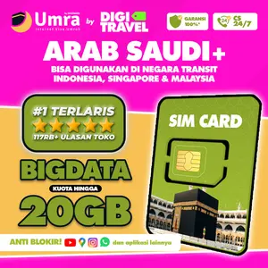 Kartu Perdana Umroh Haji Arab Saudi Singapore Malaysia Indonesia Kuota Besar Internet Roaming | Simcard Kartu Roaming Arab Saudi Umroh Haji Kuota Besar | UMRA by DIGITRAVEL SIM Card Arab Saudi Singapore Malaysia Indonesia Kuota Besar