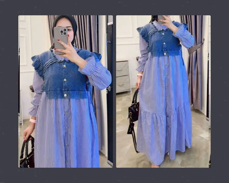 Valezka Dress Salur Mix Jeans 0