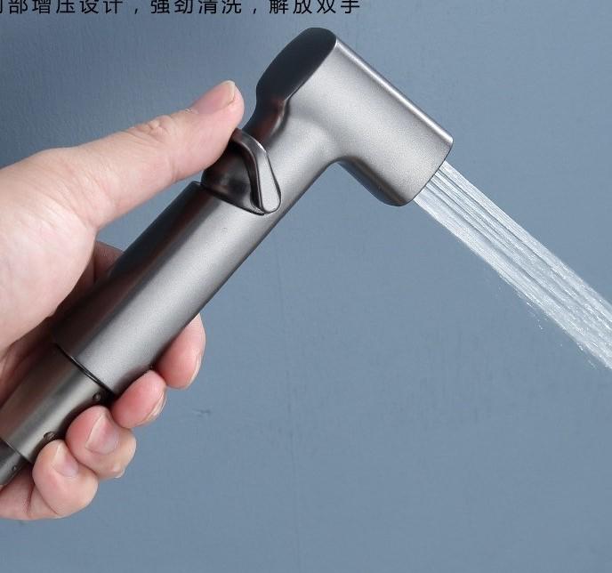 Jet Shower Bidet closet grey 15at-semprotan air  kloset toilet wc gun metal abu abu cebok geser on off spray spryer washer 3