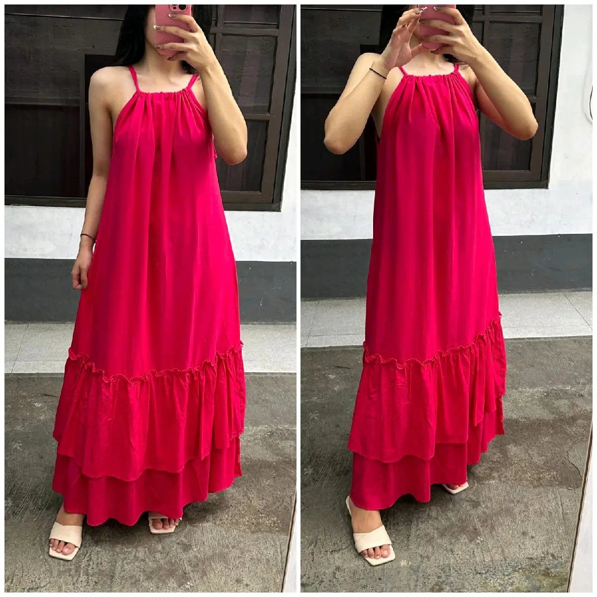 KYLEA DRES POLOS PANTAI PARTY SANTAI Casual Baju Wanita Panjang Gaun Pesta Hitam