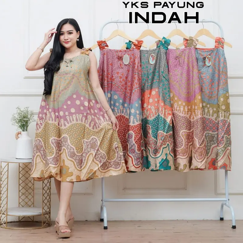 DASTER YUKENSI PAYUNG DASTER WANITA TANPA LENGAN DASTER MALAM BAJU TIDUR  BAHAN RAYON 6