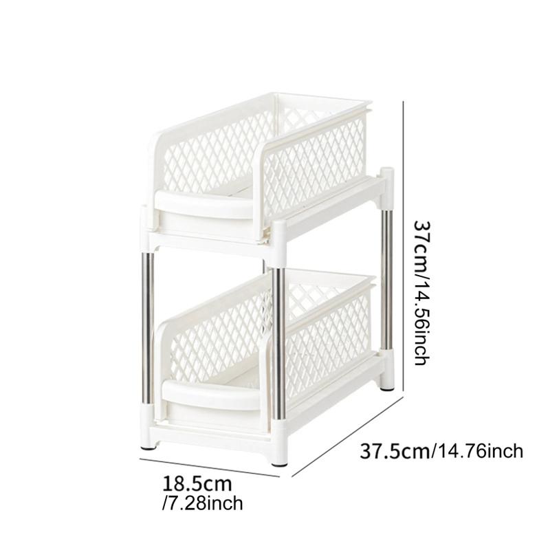 Product Introduction of 2-Tier 37CM Kitchen Multi-Use Slide-Out With Handles Under Sink Organizer Spice Rack  Holder Bathroom Bath Organiser 36