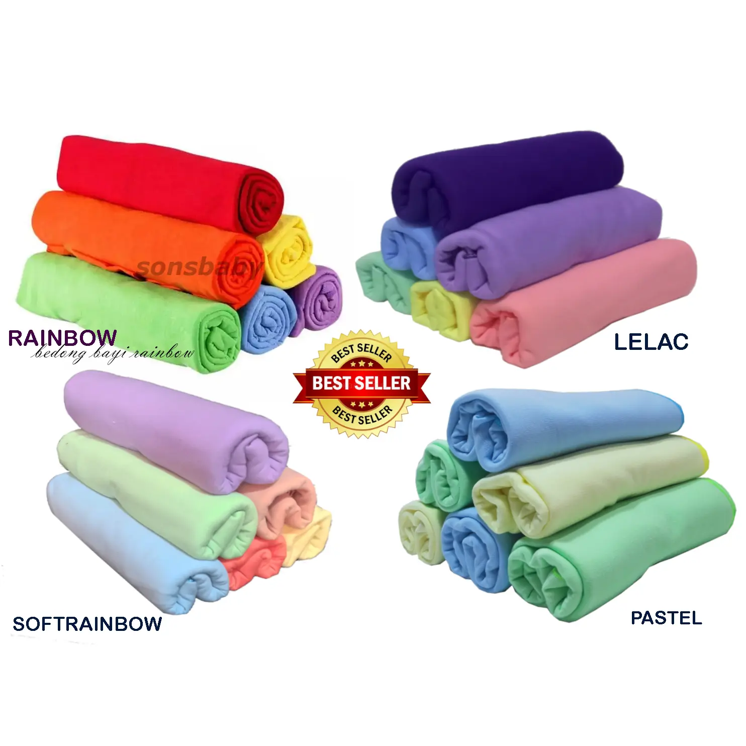 Bedong Bayi Lembut Isi 6 Pcs Terbaru Bahan Kaos Newborn Alas Tidur