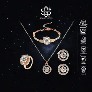 Set Perhiasan Wanita || Rose Gold Premium Korean Look : Gelang, Kalung, Anting, Cincin Elegant Look AAKB0047