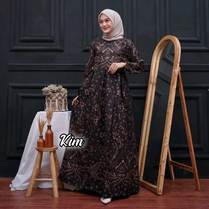 Gamis Batik Wanita Dewasa Busui Friendly Allsize Katun Polymicro Motif Terbaru Dress Muslim Panjang Maxi Syari Kondangan 3