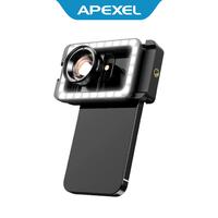 Gambar APEXEL Lensa Kamera HP 2 in 1 Macro Lens with LED Fill Light - APL-HB100FL23 dari Apexel Indonesia Kota Administrasi Jakarta Barat 1 Tokopedia