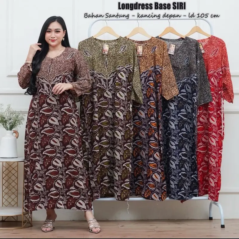 LONGDRESS BASE BATIK ETNIK 100RB/3 PCS BUSUI FRIENDLY RAYON 2