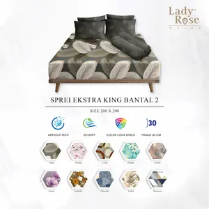 Lady Rose Prime - Sprei Extra King 200x200 Tinggi 30Cm Bantal 2 "Live"