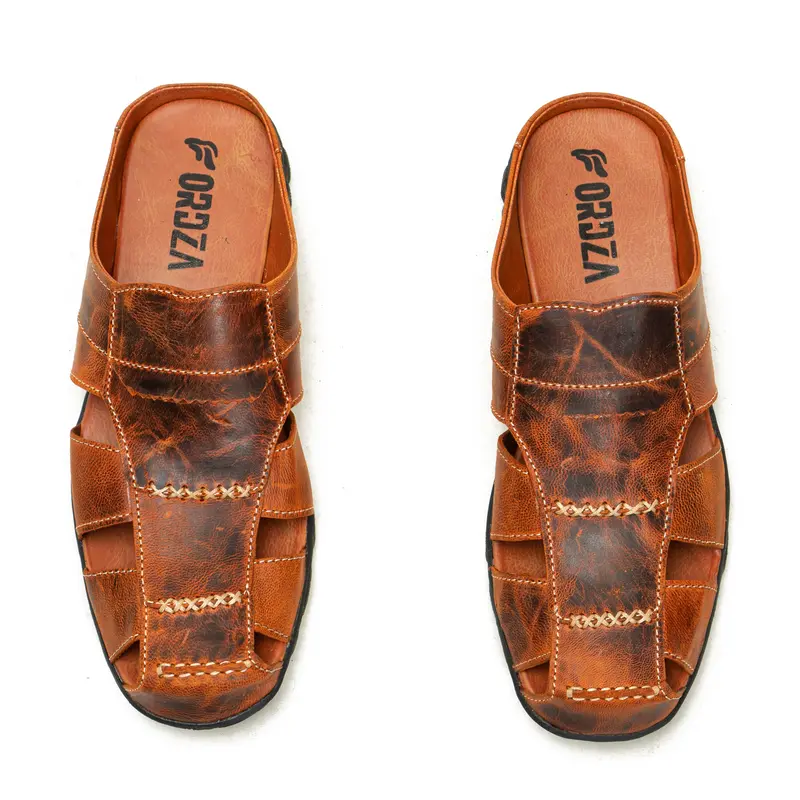 Sandal Slop Pria Kulit Asli / Sendal Slop Sandal selop BT506 8