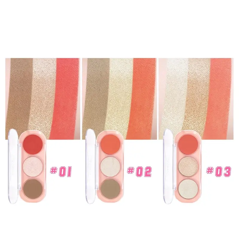 Saniye E0358 Multi Fungsi Blush On Glitter Highlighter Palette Contour Eyeshadow Palette 7