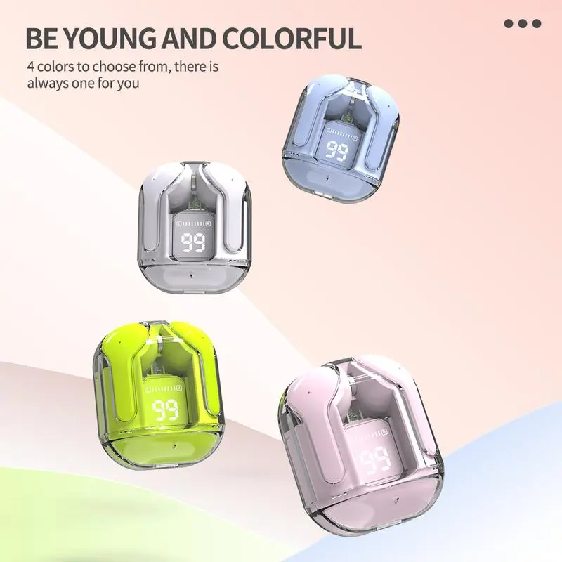 Matei Headset Bluetooth True Wireless Stereo Hifi Earphone Earbuds Digital LED Display Headphones Tws Green Ponsel Red Telepon Black White ipod  nano 4