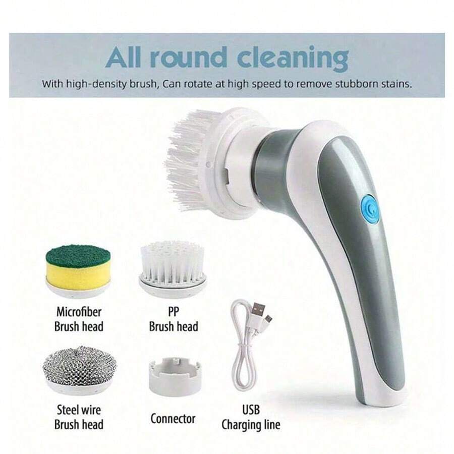 QPT Mall Sikat Elektrik 4 in 1 Handheld Sikat WC Elektrik Sikat Kamar Mandi Rotasi Cerdas 360° Derajat Kebisingan Rendah Tahan Air IPX7 Wastafel Dapur Cleaning Brush QPT Mall Sikat Elektrik 4 in 1 Handheld Sikat WC Elektrik Sikat Kamar Mandi Rotasi Cerdas 360° Derajat Kebisingan Rendah Tahan Air IPX7 Wastafel Dapur Cleaning Brush