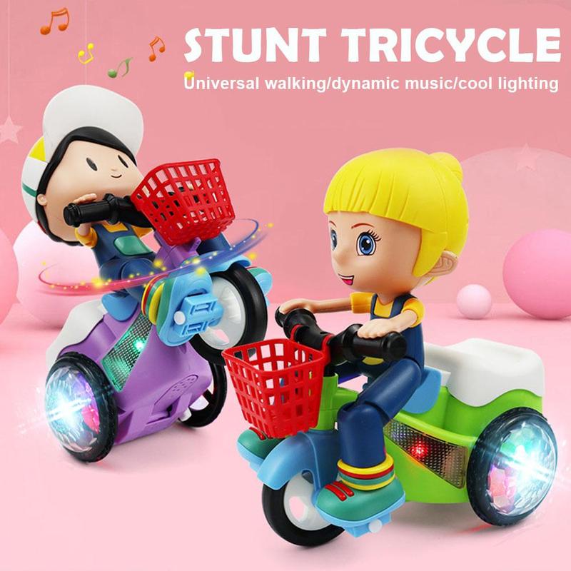Product Introduction of Electric Stunt Tricycle Toy Auto 360° Wheel Up Rotating Car Toy With Music And Light Children's E9T4 22