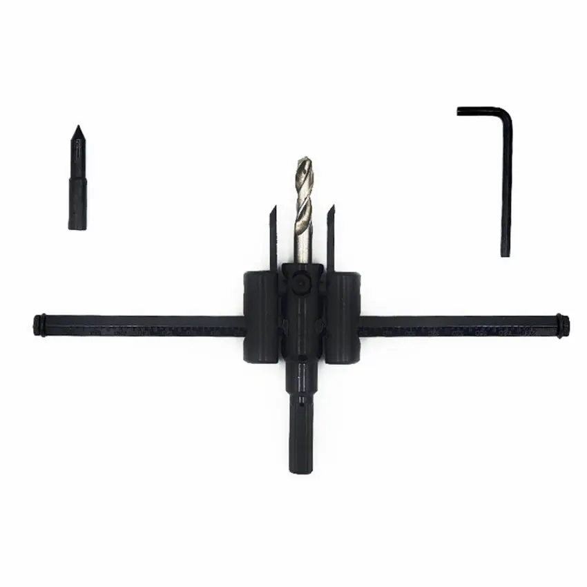 30-120/200mm Adjustable Circle Hole Saw Wood Cutter Drill Bit Alloy Blades Cordless Aircraft Type Tools for Woodworking