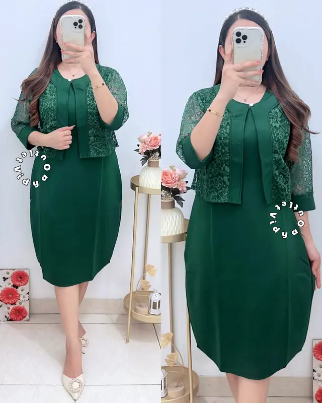 Dress Scuba - Pakaian Natal - Dres Pesta Wanita 4