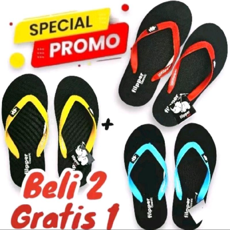 beli 1 geratis 2 sandal sandal jepit jelly peria terlaris 2025 Karet Sendal Pria 2