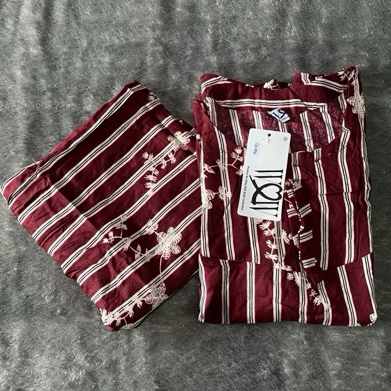 Cp wow abg (Kf 02) tgn 3/4 bahan rayon motip bunga kecil [bb 45-50kg] 1