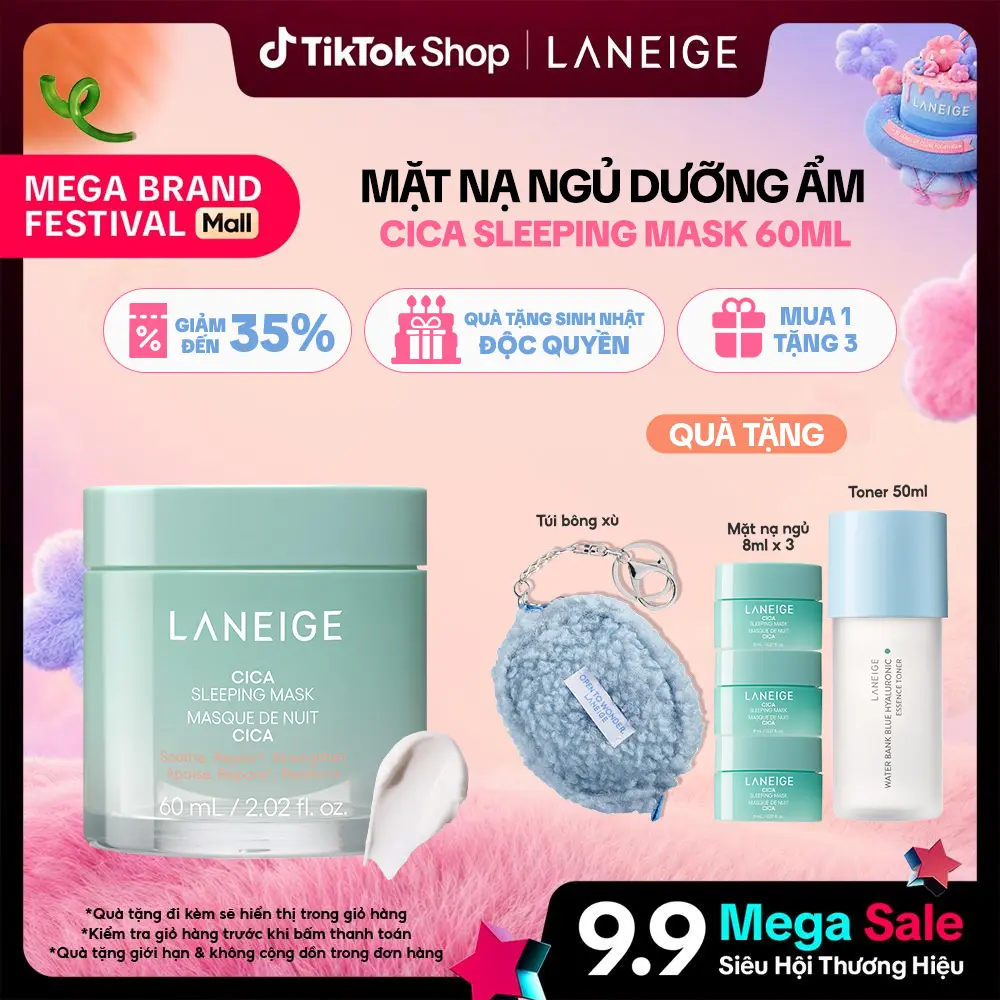 Mặt nạ ngủ phục hồi và nuôi dưỡng da làm đẹp da LANEIGE Cica Sleeping Mask AD 60ml Skincare Dưỡng Ẩm Da Nữ