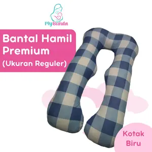 Kotak Biru - Bantal Ibu Hamil Tidur Premium Ukuran Reguler Bumil Bunda