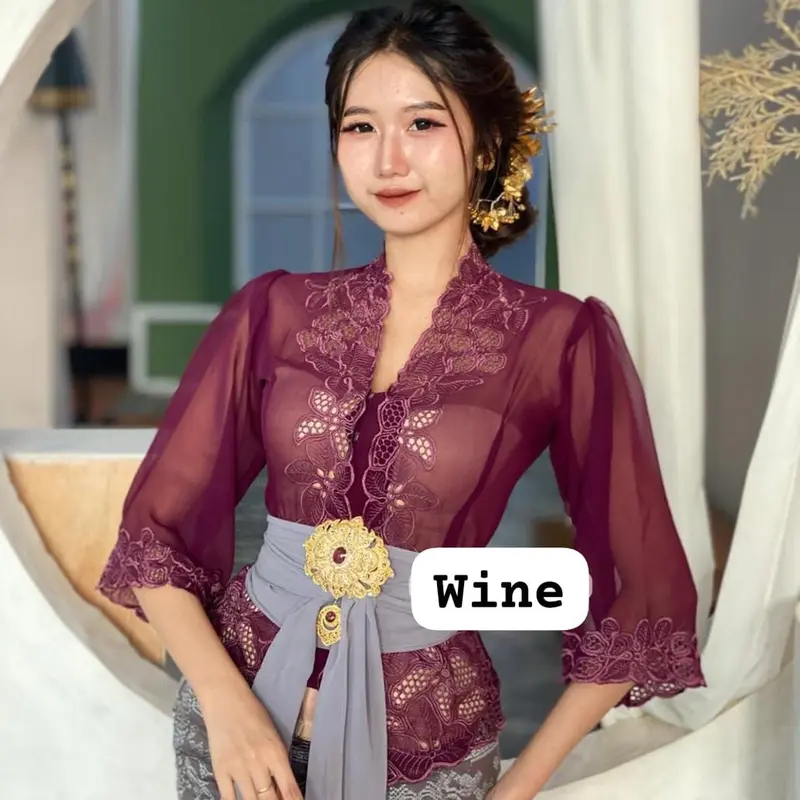 Kebaya jadi bordir motif bunga terbaru || Kebaya jadi bordir tangan lonceng 0