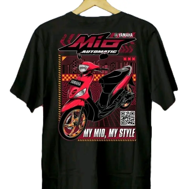 T SHIRT MIO AUTOMATIC KAOS YAMAHA MIO AUTOMATIC KAOA MIO SMILE SPORTY  COTTON COMBED 24 S Baju Pria Distro Lembut Nyaman
