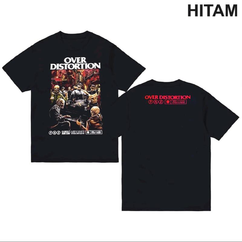 Baju Kaos Distro Sablon Katun Unisex OD Sablon Hitam - Combed, Oblong, Pria, Surfing Band Lembut Nyaman Unik Keren Tshirt Formal Wanita 3