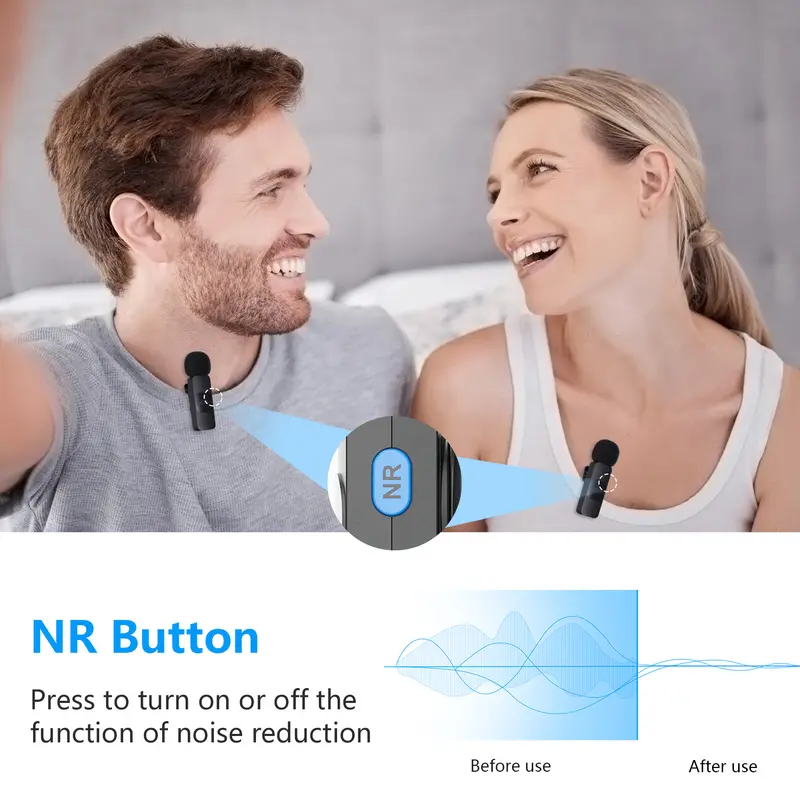 【for Lightning】BOYA BY-V1/V2 Sistem Mikrofon Clip On Nirkabel Ultracompact 2.4GHz Wireless Microphone dengan Port Lightning iOS untuk Siaran Langsung Ponsel Pintar 3