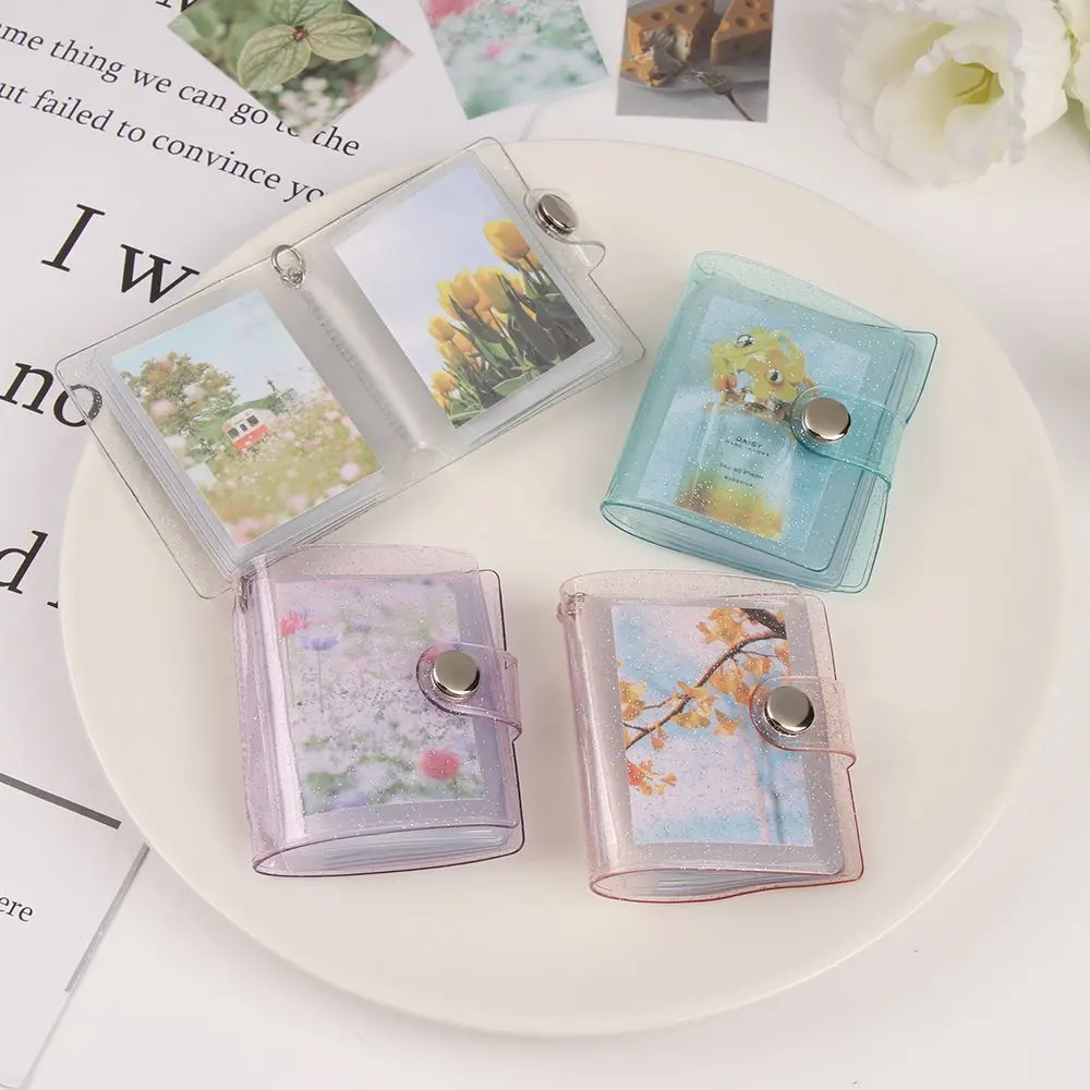 1PC Pockets Key Chain  Accessories Photos Holder For Photos Cards 2 Inch Mini Photo Albums