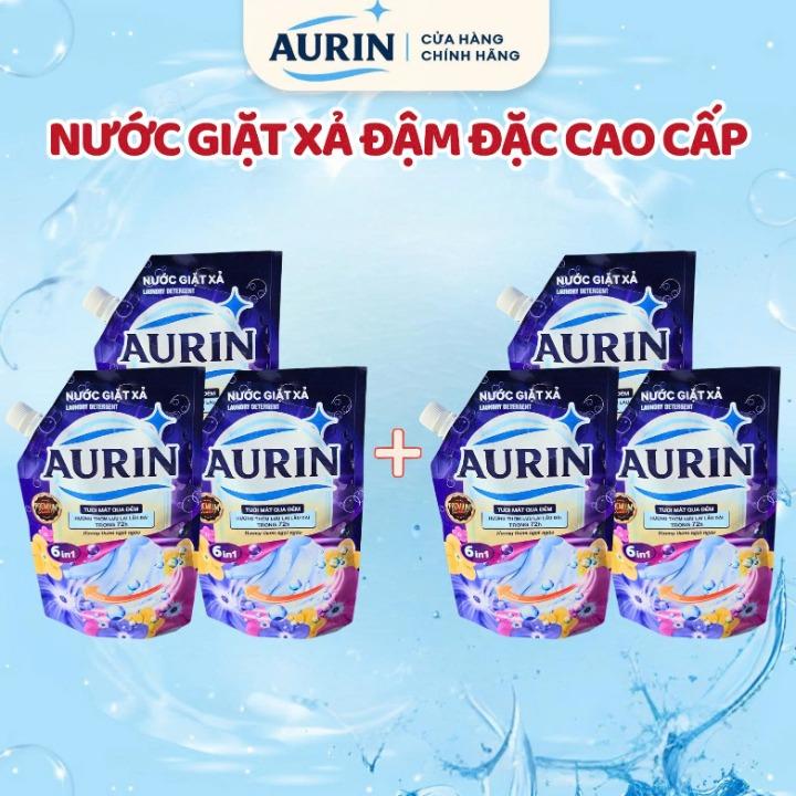  KIMTRON - Mua 3 Tặng 3 Tổng 6L   PHIÊN BẢN CẢI TIẾN - NƯỚC GIẶT XÃ AURIN x2 GẤP ĐÔI HƯƠNG THƠM Nước Giặt Xả Đặc Cao Cấp AURIN - Hương Nước Hoa Thơm Lâu Dịu Nhẹ An Toàn Cho Da Làm Sạch Tốt Bền Màu Quần Áo 