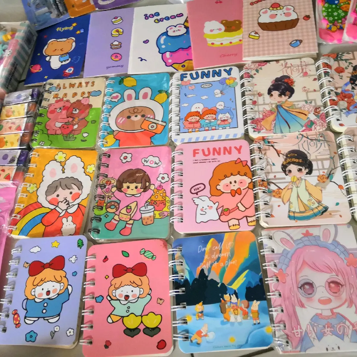 Buku / Note Book Ring Mini Buku tulis A7 Ring motif karakter Lotso Kuromi Kertas