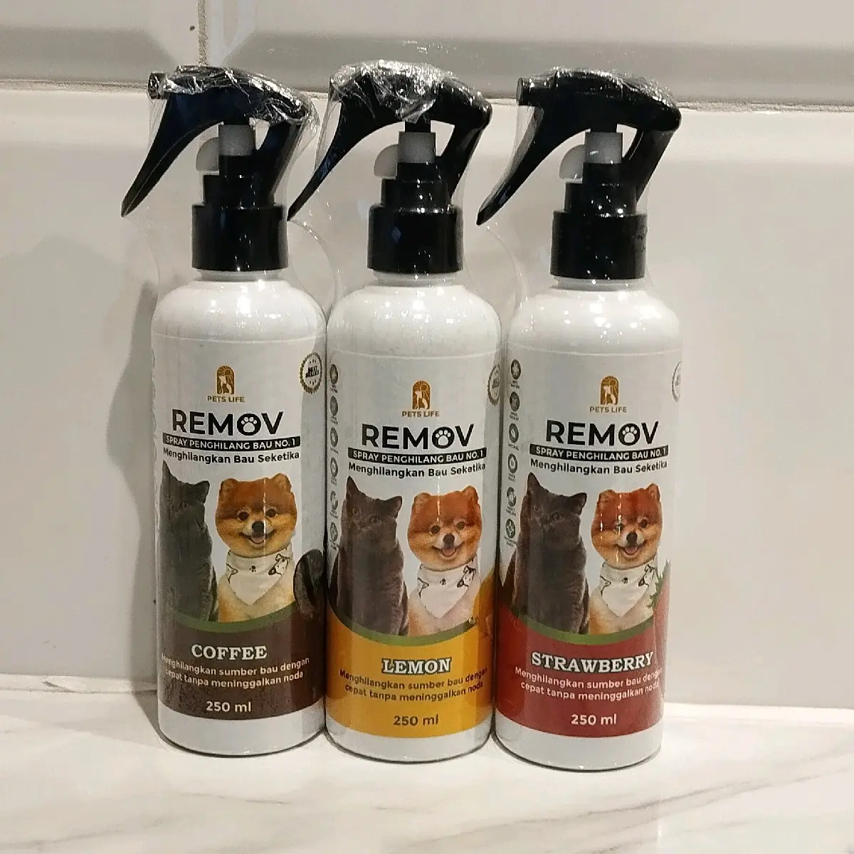Remov Spray Penghilang Bau Kotoran Hewan & Kandang Anjing Kucing - 250ml