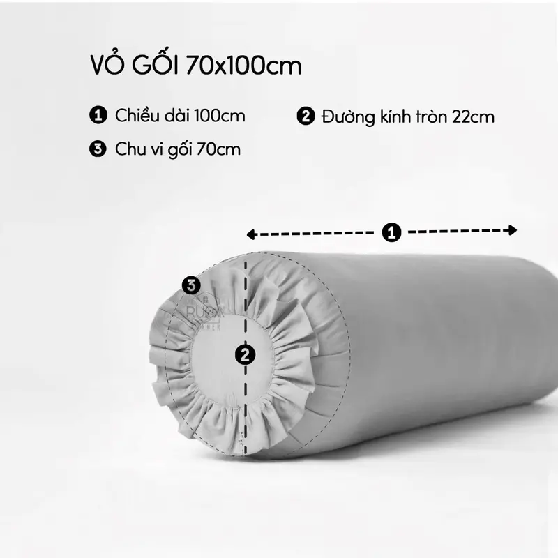 Vỏ Gối Ôm RUNA CORNER Chất Liệu Washed Cotton Nhiều Màu, Mềm Mại Thoáng Mát 6