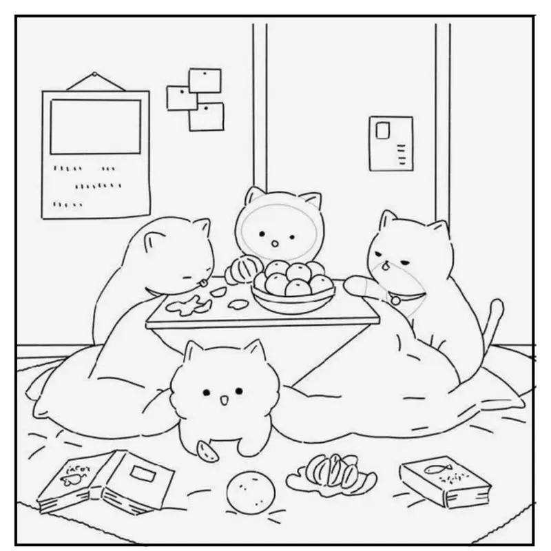 Buku Mewarnai CATS Coloring Book Aesthetic Cute dengan Kertas Tebal 200 GSM untuk Anak PAUD TK SD Remaja Dewasa 2