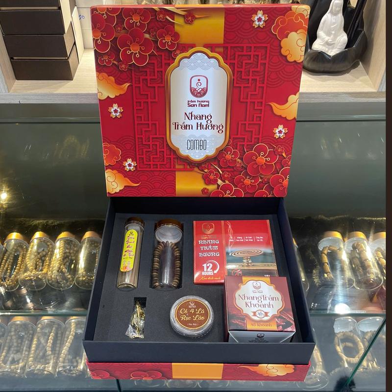  Hộp Quà SƠN NAM - Trầm Hương Cao Cấp - Tặng Vòng Tay Trầm Hương ngẫu nhiên 