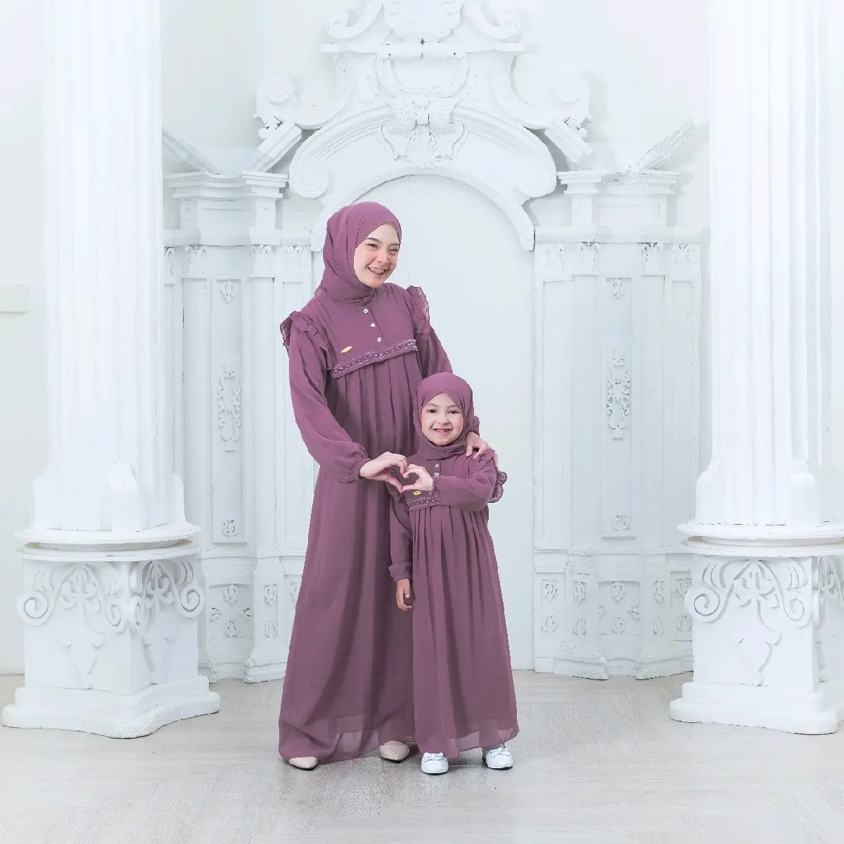 hanania couple kids and mom/ gamis couple  ibu dan anak model terbaru/ gamis Keluarga couple lebaran 2024