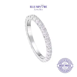 Illuminare-(100% Original) FC-RG04 Cincin Fashion Band Ring Eternity Mewah Diamond look Perak Silver Sterling S925 Platinum Plating