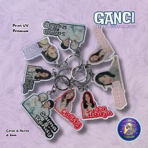 BELI 2 GRATIS 1 Gantungan Kunci Custom Foto dan Nama Keychain Bebas Desain Suka-Suka Ganci Hadiah Viral Custom Foto & Nama Cetak
