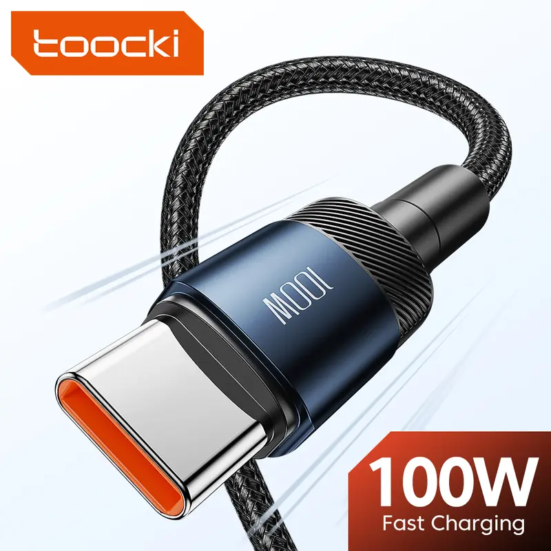 Dây sạc loại C, Toocki, Cáp PD 100W USB C sang Type C, Cáp sạc nhanh 5A, Tương thích với Samsung S21, S20, S10, Huawei, Xiaomi, Redmi Note 8 Pro, MacBook, iPad Pro và máy tính xách tay. 1